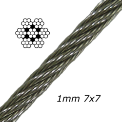 1mm Stainless Steel Cable 7x7